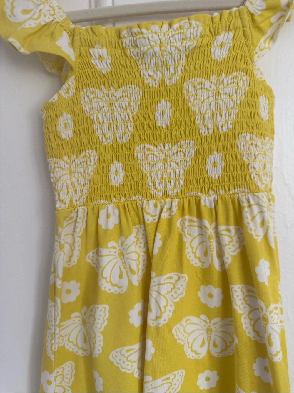Mini Boden Yellow Butterfly Smocked Sundress